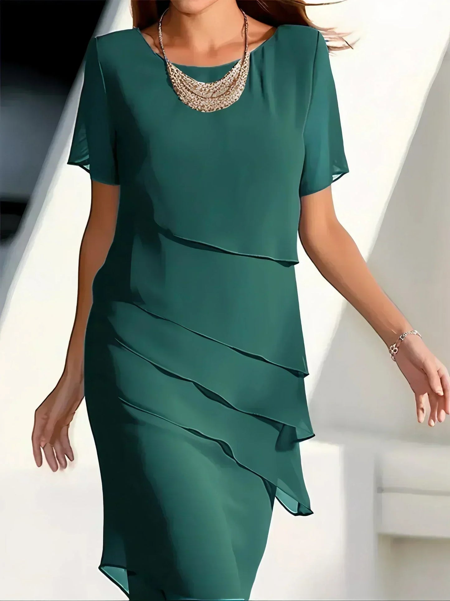 Vestido Mujer Fluido Capas Valerina