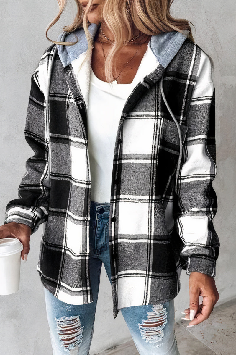Chaqueta Mujer con Capucha Comoda Estampada