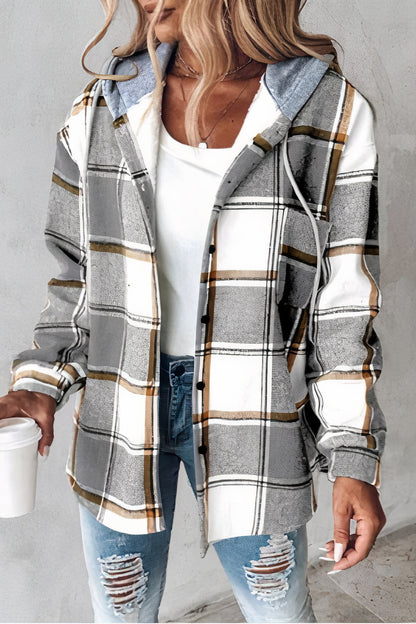 Chaqueta Mujer con Capucha Comoda Estampada