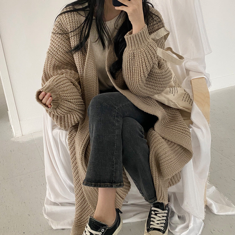 Cárdigan largo mujer de punto suave estilo oversize