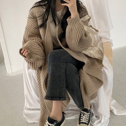 Cárdigan largo mujer de punto suave estilo oversize