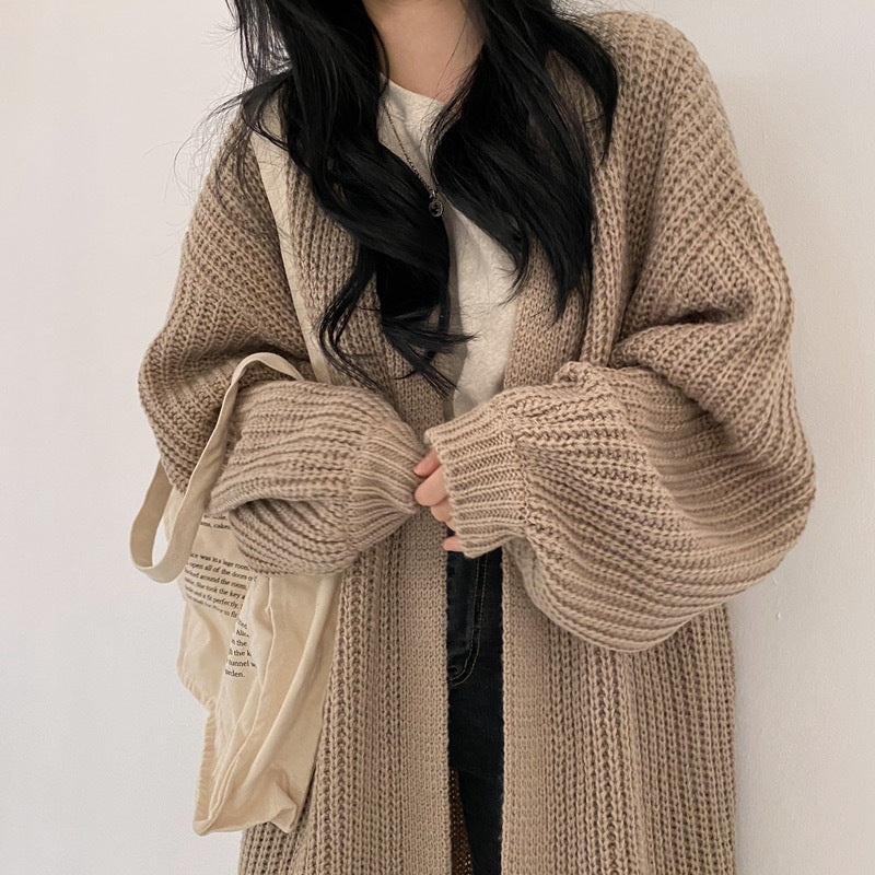 Cárdigan largo mujer de punto suave estilo oversize