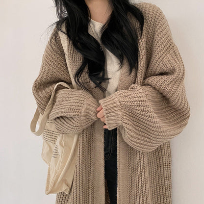 Cárdigan largo mujer de punto suave estilo oversize