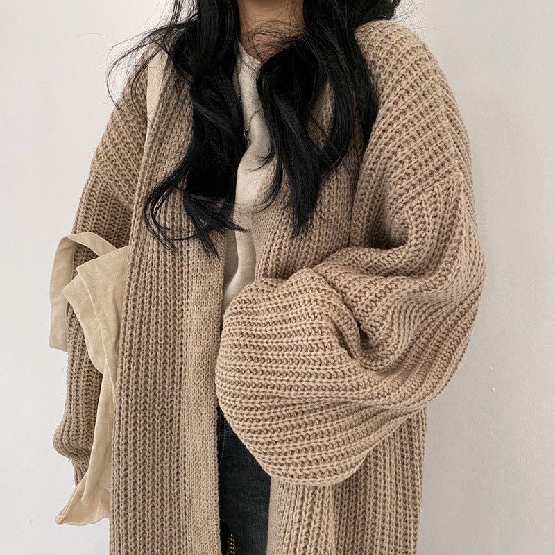 Cárdigan largo mujer de punto suave estilo oversize