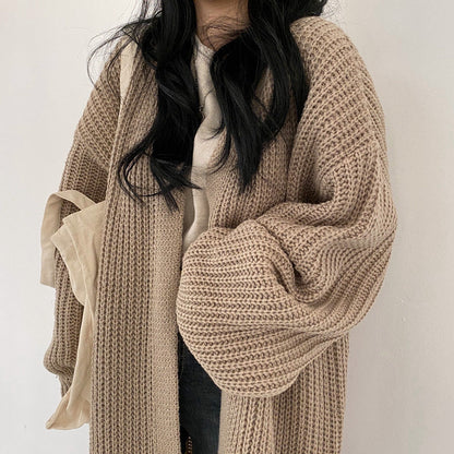 Cárdigan largo mujer de punto suave estilo oversize