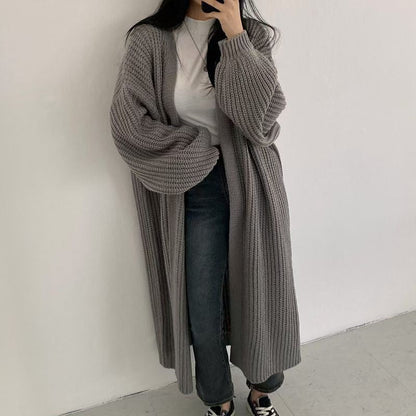 Cárdigan largo mujer de punto suave estilo oversize
