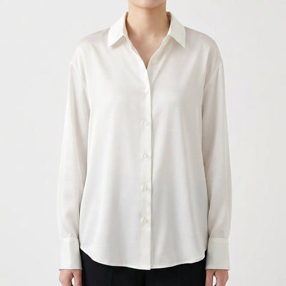 Camisa Mujer Manga Larga Botones Ajuste Clásico