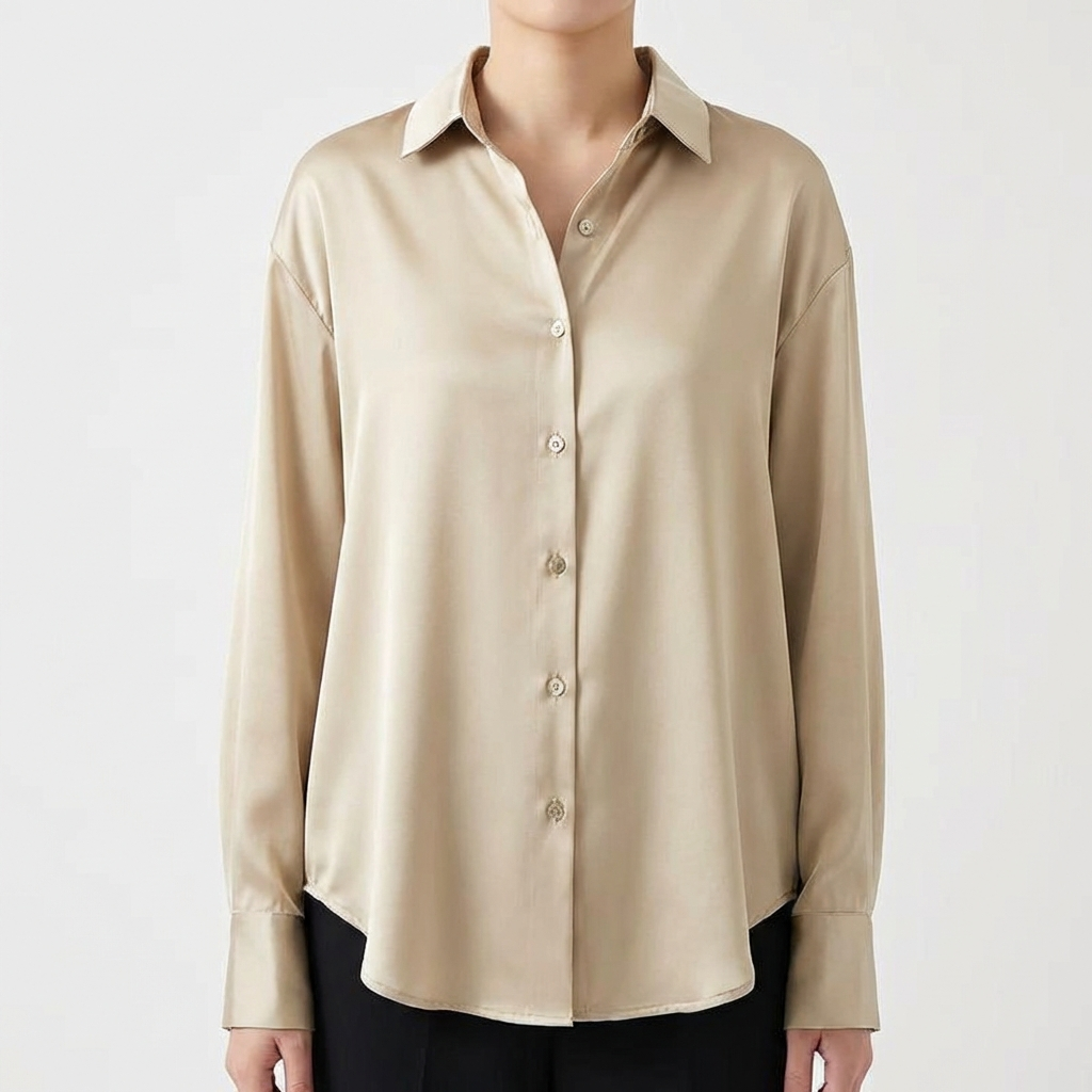 Camisa Mujer Manga Larga Botones Ajuste Clásico