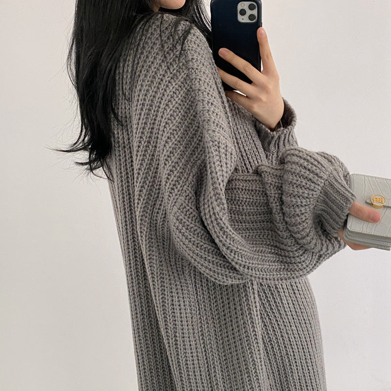 Cárdigan largo mujer de punto suave estilo oversize
