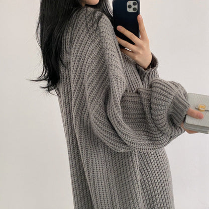 Cárdigan largo mujer de punto suave estilo oversize