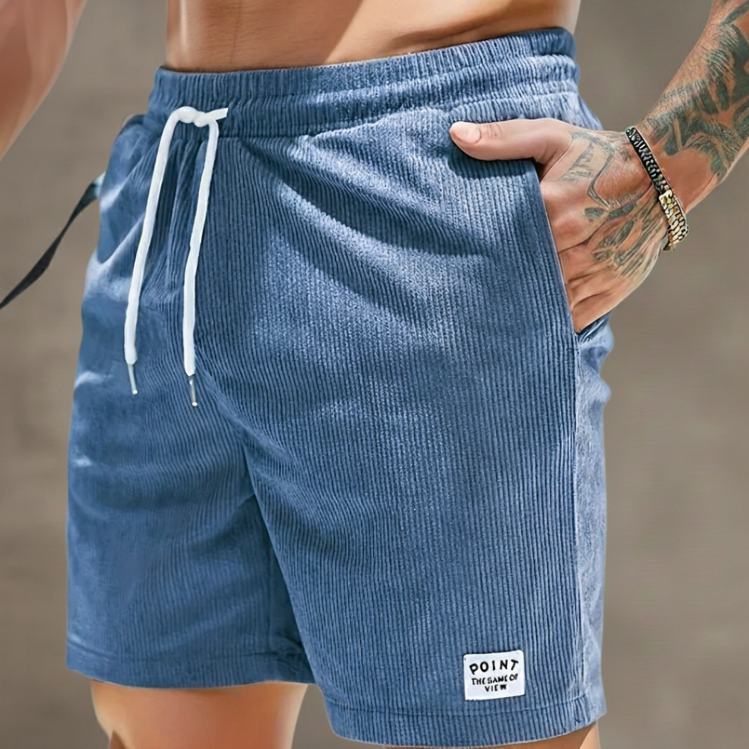 Bermudas Hombre de Canalé Cintura Elástica y Cordón