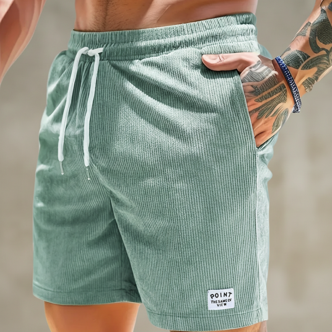 Bermudas Hombre de Canalé Cintura Elástica y Cordón