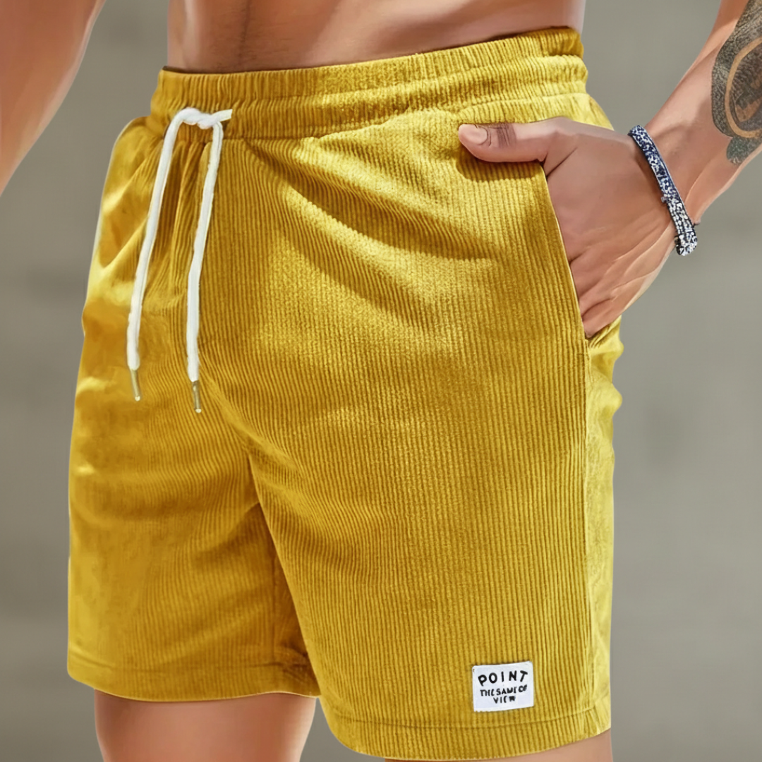 Bermudas Hombre de Canalé Cintura Elástica y Cordón