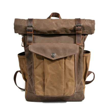 Mochila Viaje Mujer Canvas Solapa Enrollable Correas Hebillas