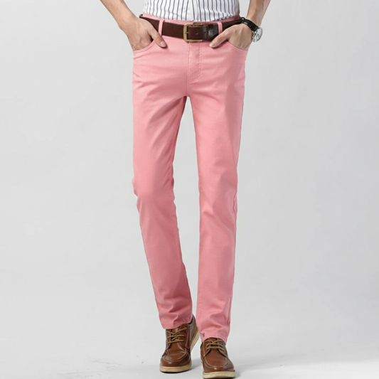 Pantalones Chinos Hombre Algodón Slim Fit Cinco Bolsillos Trabillas - Mavetta