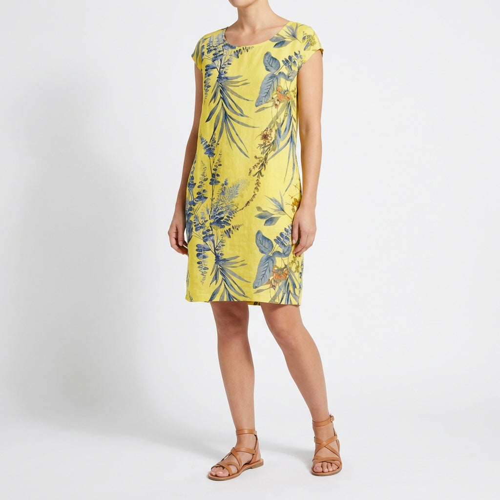Vestido Recto Mujer Estampado Botánico Gala