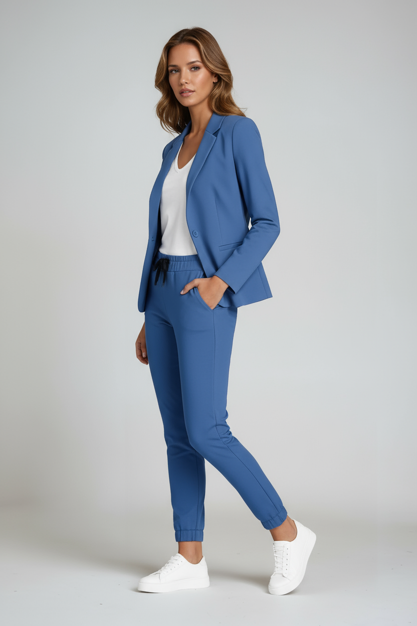 Conjunto Mujer Blazer y Pantalón Slim Fit Estilo Estructurado