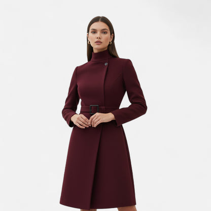 Vestido Mujer Cuello Alto Asimétrico Invierno