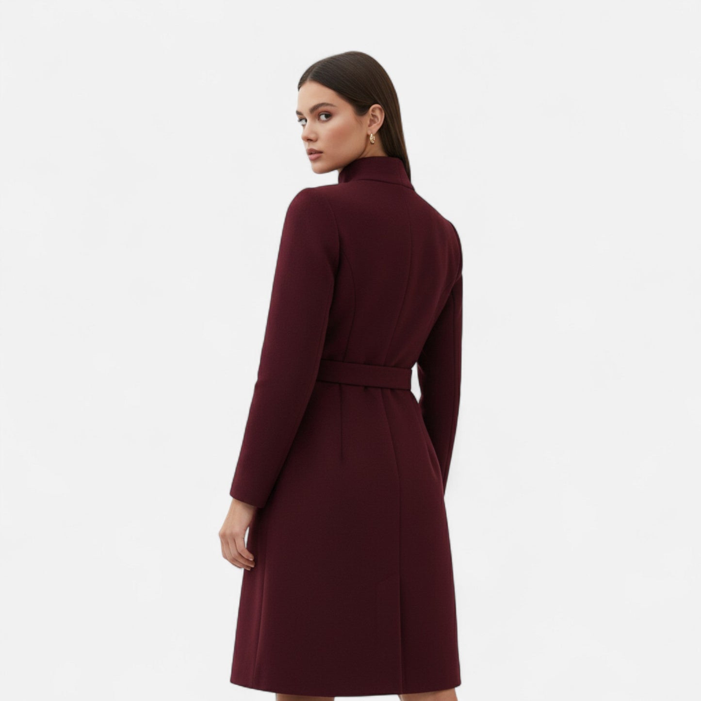 Vestido Mujer Cuello Alto Asimétrico Invierno