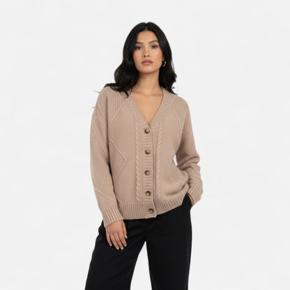 Cárdigan Mujer Punto Suave Estilo Clásico