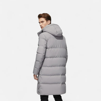 Chaqueta Hombre Acolchada Larga Invierno con Capucha
