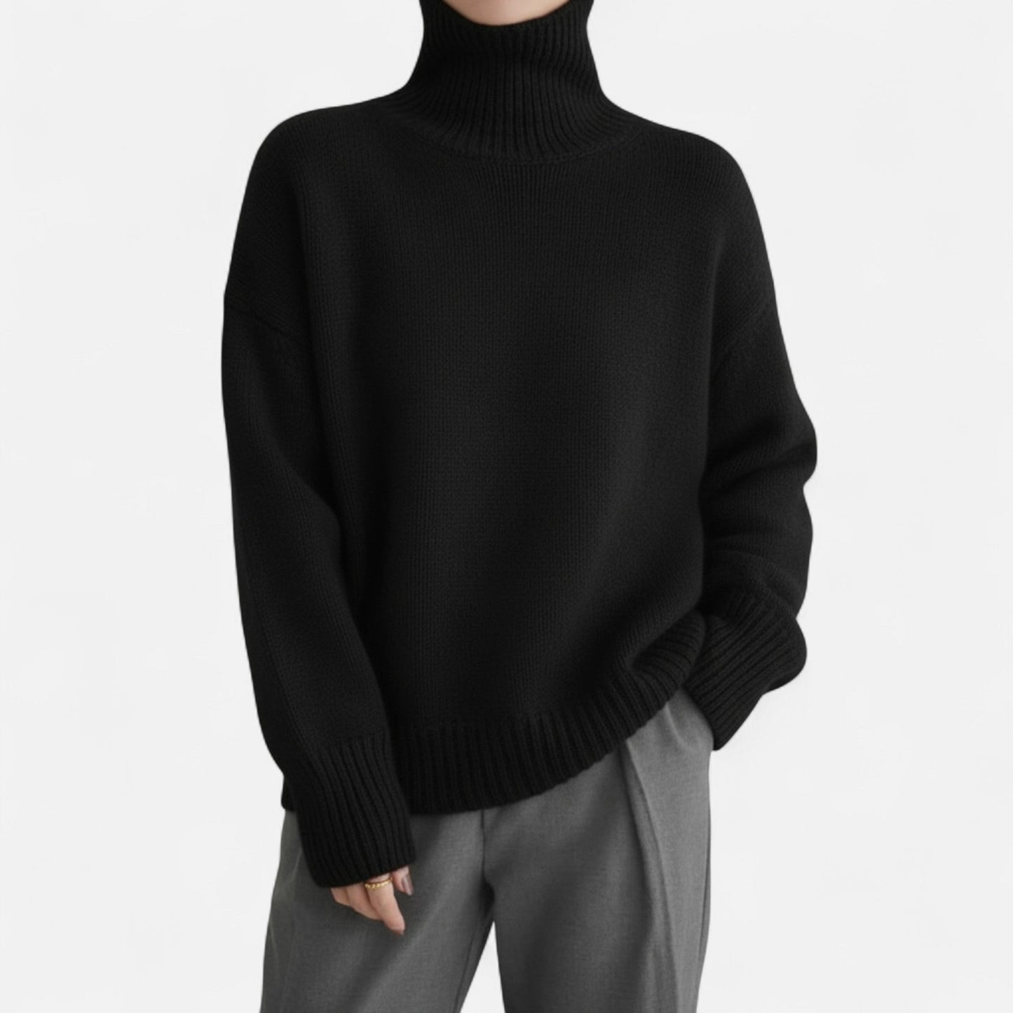 Jersey Mujer de Cashmere Invierno Cuello Alto