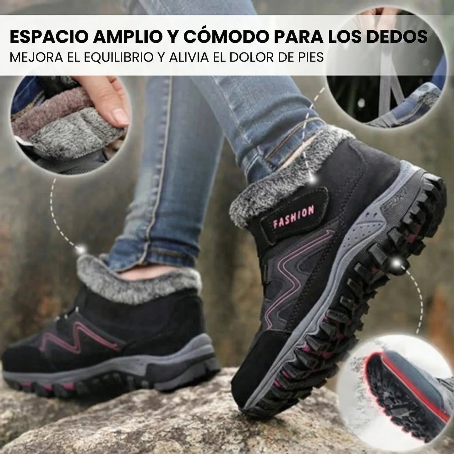 Botas Mujer Nórdicas Impermeables Ajuste Cómodo