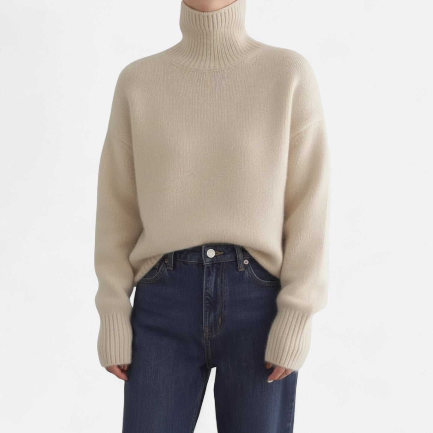 Jersey Mujer de Cashmere Invierno Cuello Alto