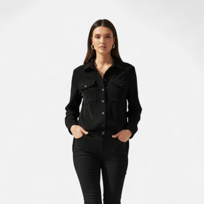 Camisa Mujer de Pana Bolsillos de Solapa