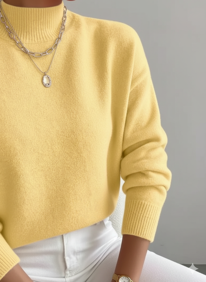 Jersey Mujer Cuello Alto Suave Ajuste Casual
