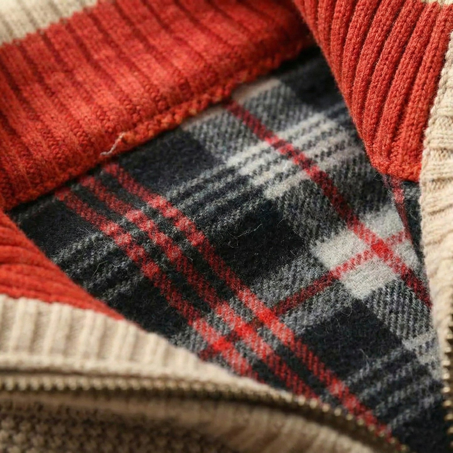 Chaqueta de punto Hombre con cremallera acabado limpio