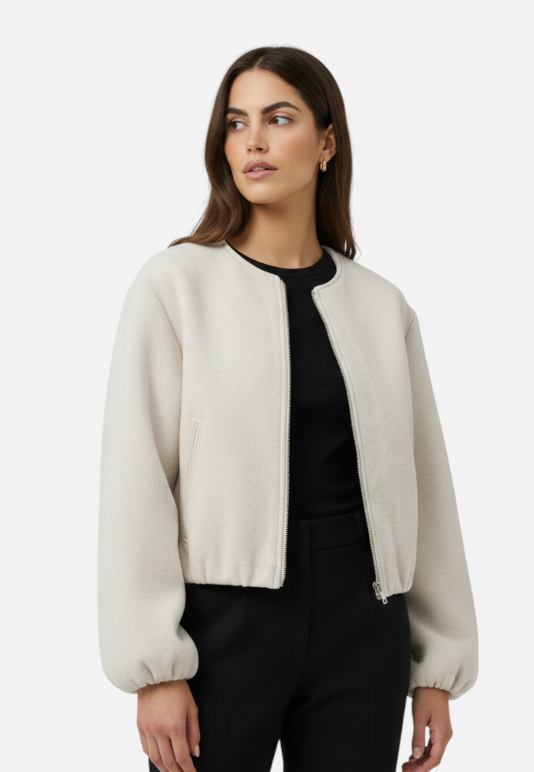 Chaqueta Bomber Mujer de Forro Polar Cremallera Cuello Redondo - Mavetta