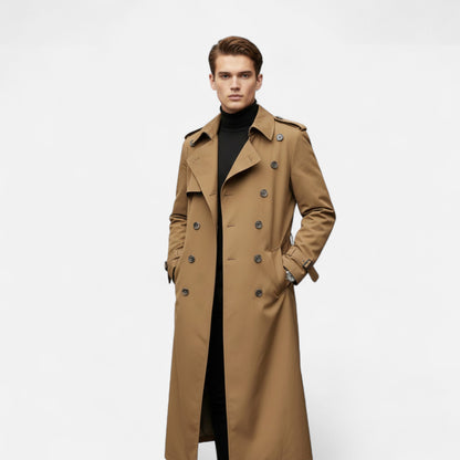 Abrigo Trench Hombre Lana Ajuste Clásico Invierno