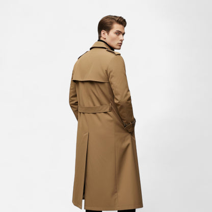 Abrigo Trench Hombre Lana Ajuste Clásico Invierno