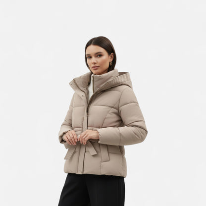 Chaqueta Mujer Acolchada Invierno Cinturón Ajustable
