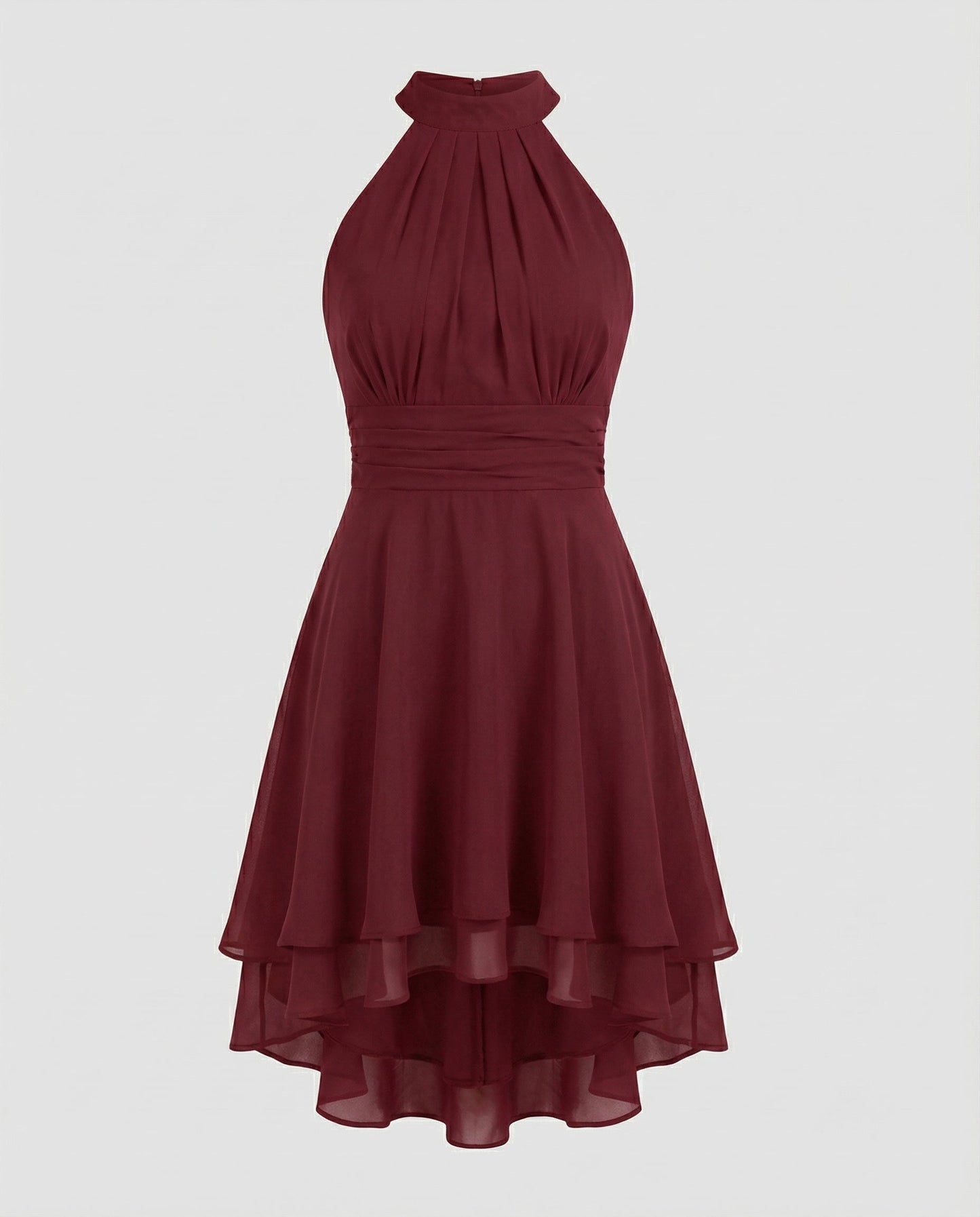 Vestido mini Mujer con cuello halter y falda acampanada