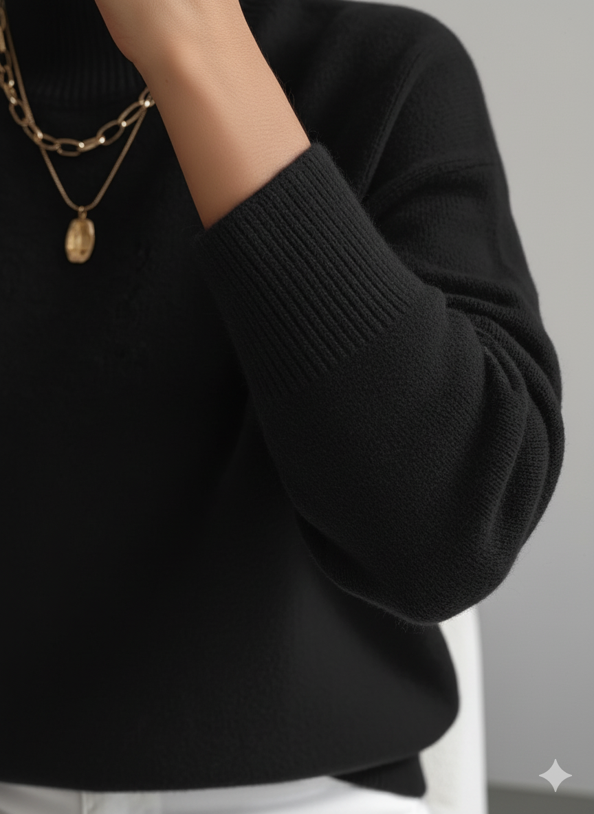 Jersey Mujer Cuello Alto Suave Ajuste Casual