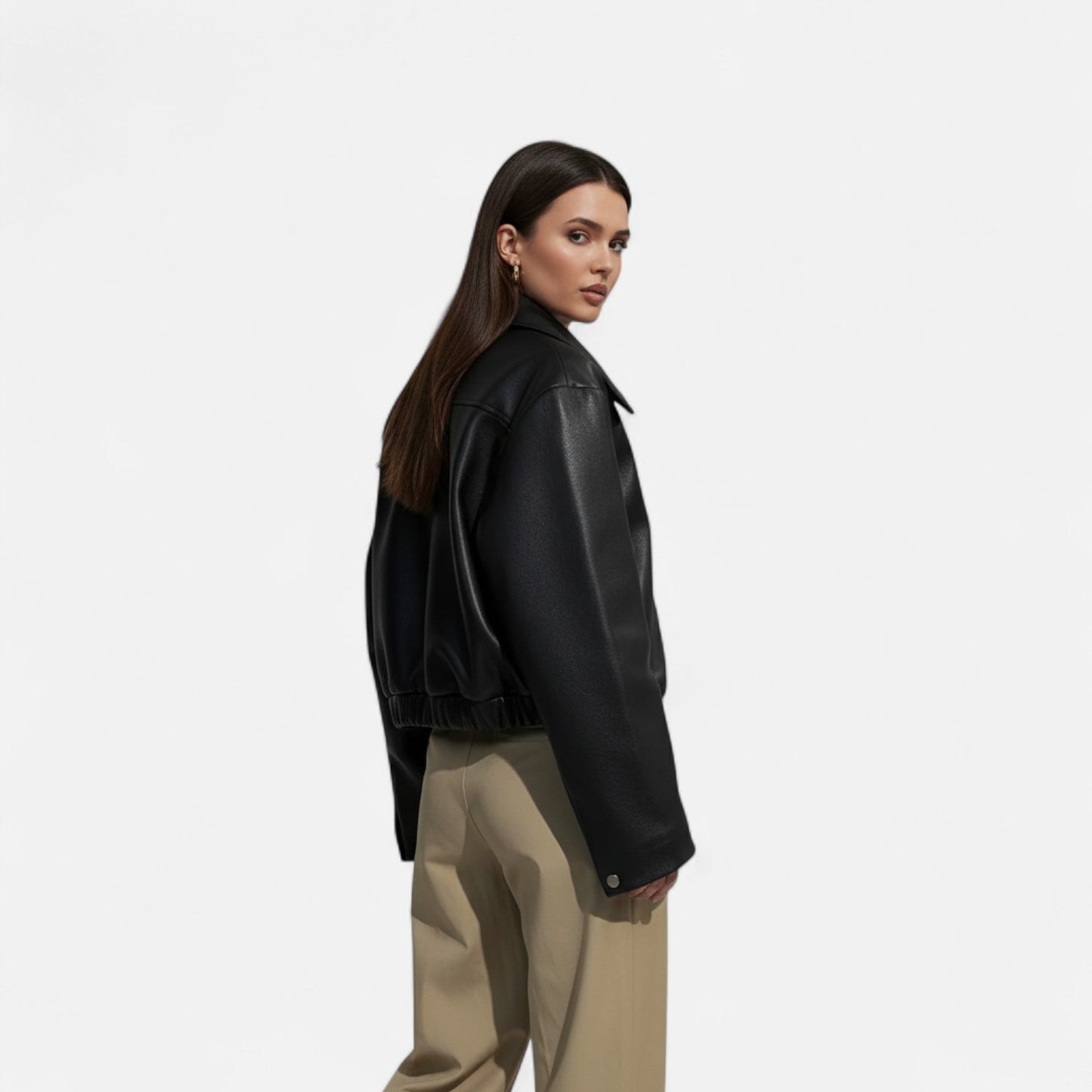 Chaqueta Motera Mujer de Polipiel Ajuste Slim