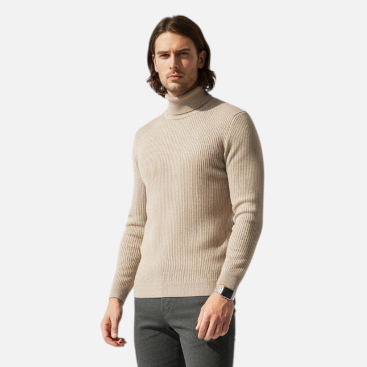 Jersey Hombre Cuello Alto Clásico Ajuste Regular
