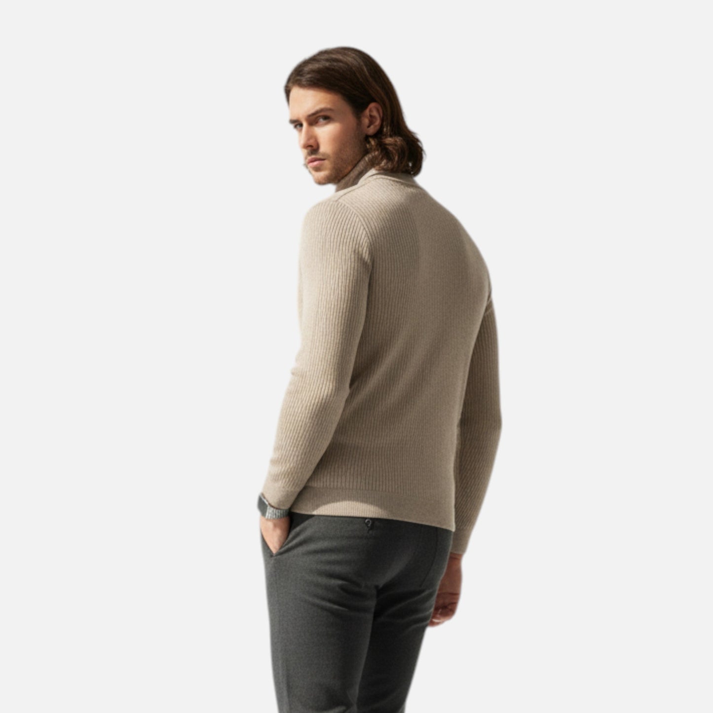 Jersey Hombre Cuello Alto Clásico Ajuste Regular