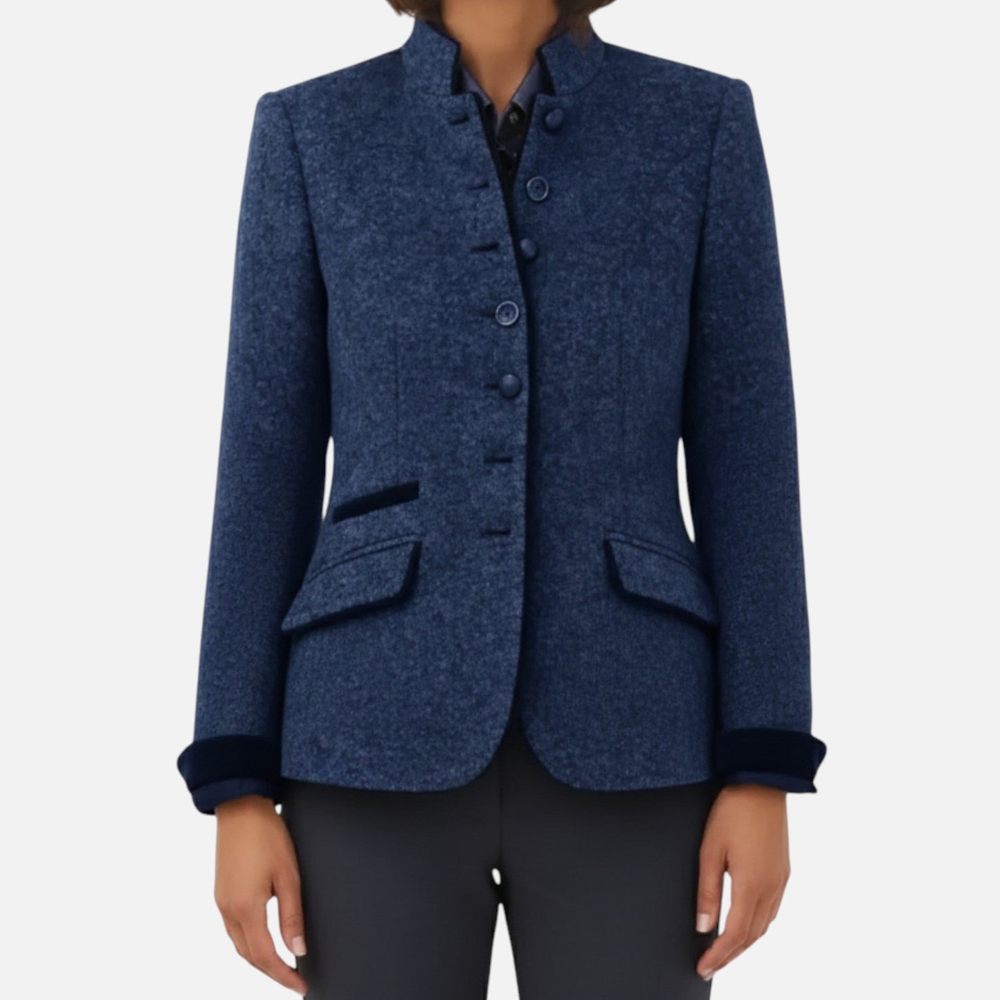 Abrigo Mujer Lana Imitación Corte Elegante Invierno