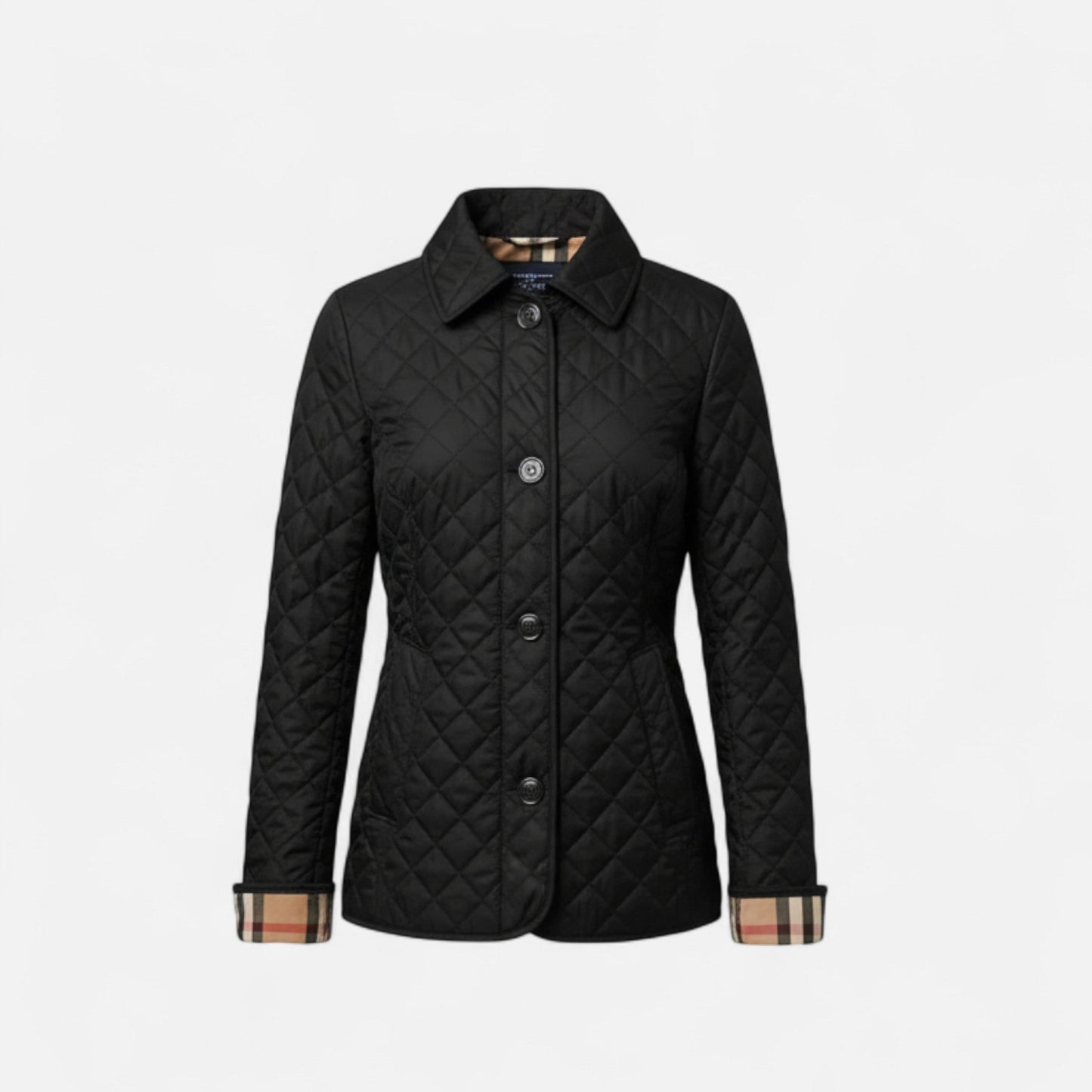 Chaqueta Acolchada Mujer Cuello Solapa Ajuste Elegante