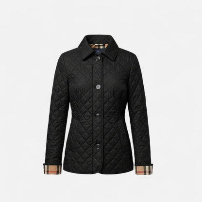 Chaqueta Acolchada Mujer Cuello Solapa Ajuste Elegante