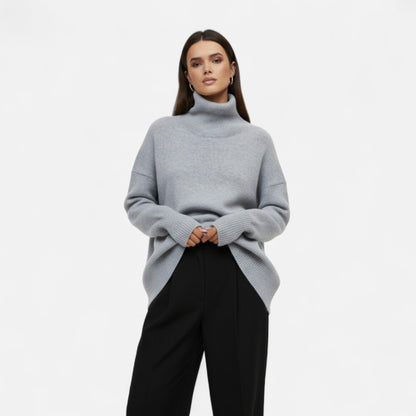 Jersey Mujer Invierno Cuello Alto Corte Suelto