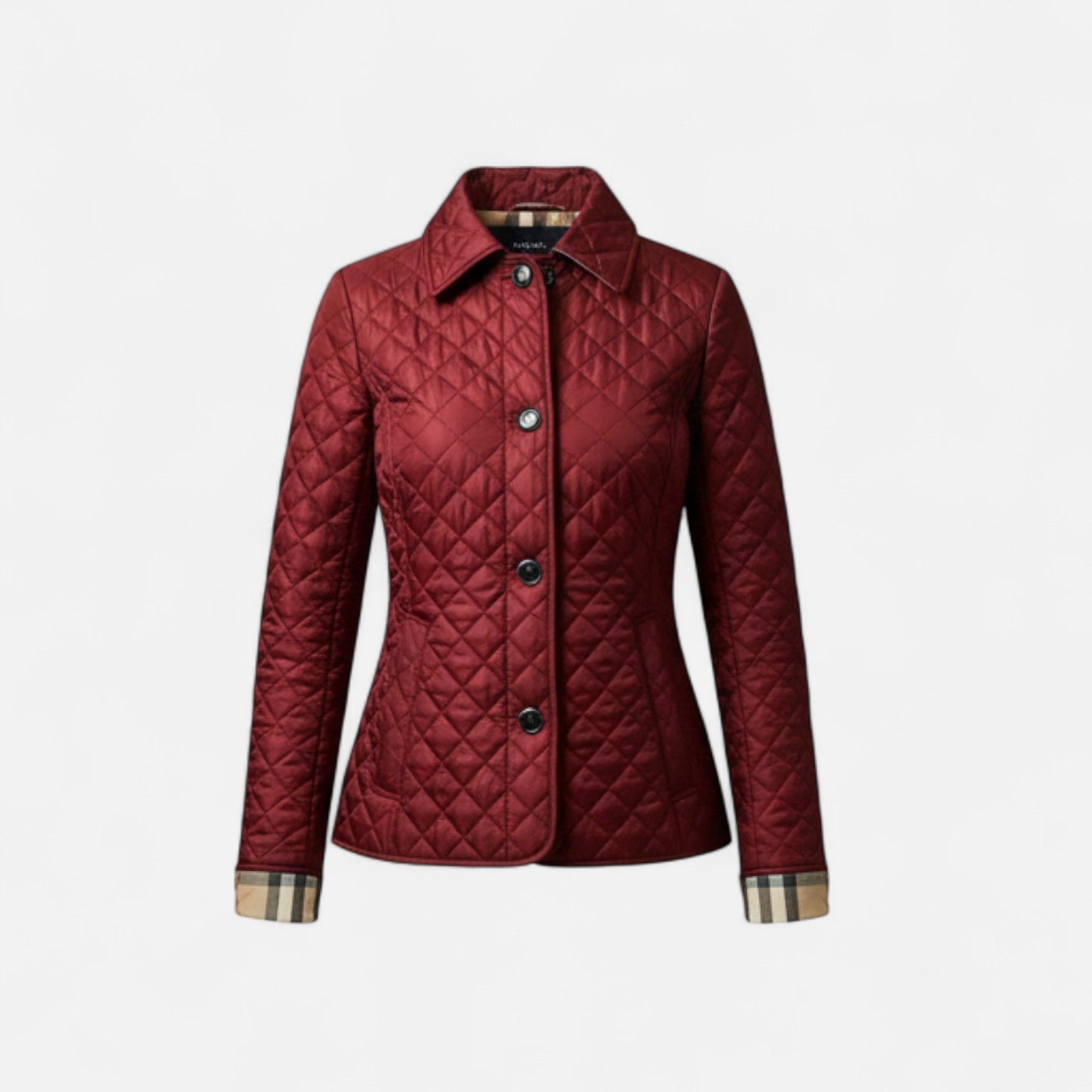 Chaqueta Acolchada Mujer Cuello Solapa Ajuste Elegante