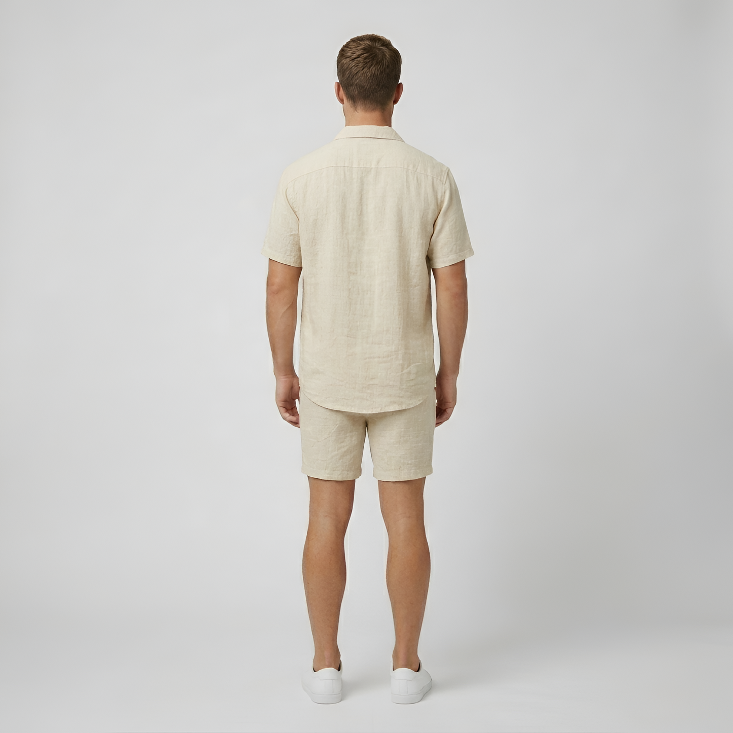 Conjunto Hombre de Lino Camisa de Botones y Bermudas