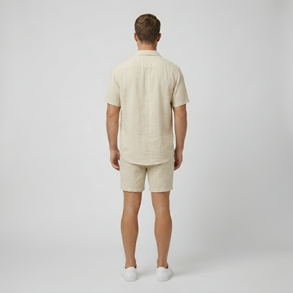 Conjunto Hombre de Lino Camisa de Botones y Bermudas