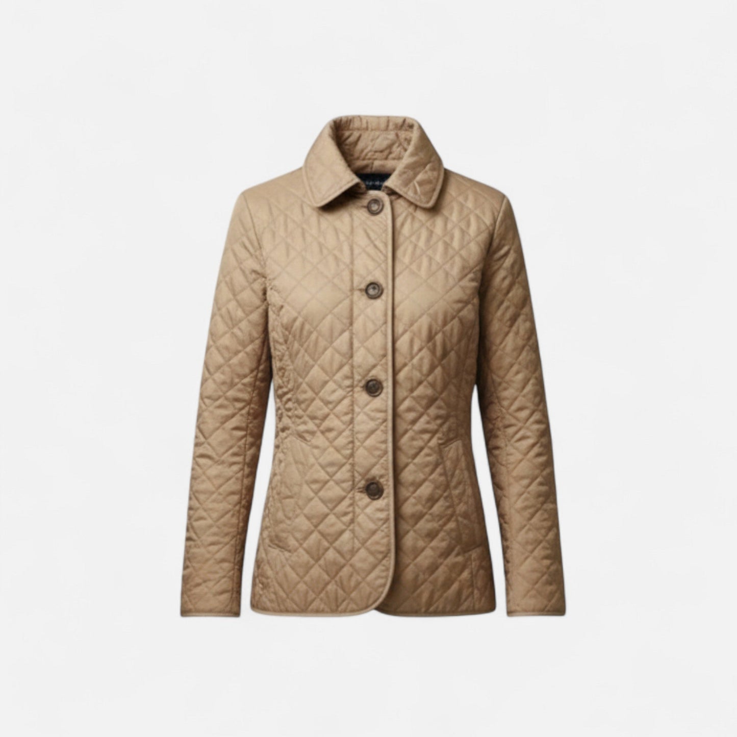 Chaqueta Acolchada Mujer Cuello Solapa Ajuste Elegante