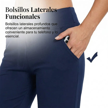 Pantalones Capri Mujer con Cordón en Cintura Ajustable