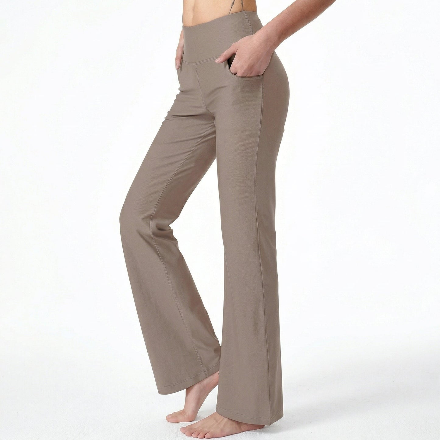 Pantalón Mujer Cintura Alta Elástico Corte Amplio